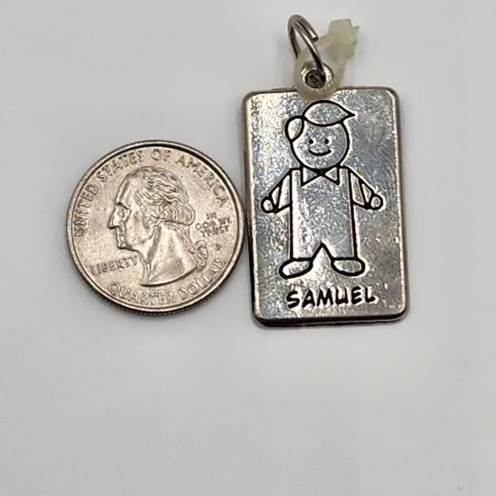 Gans Personalized Name Keychain Samuel Silver Tone Keyring Boy Overalls New